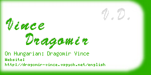 vince dragomir business card